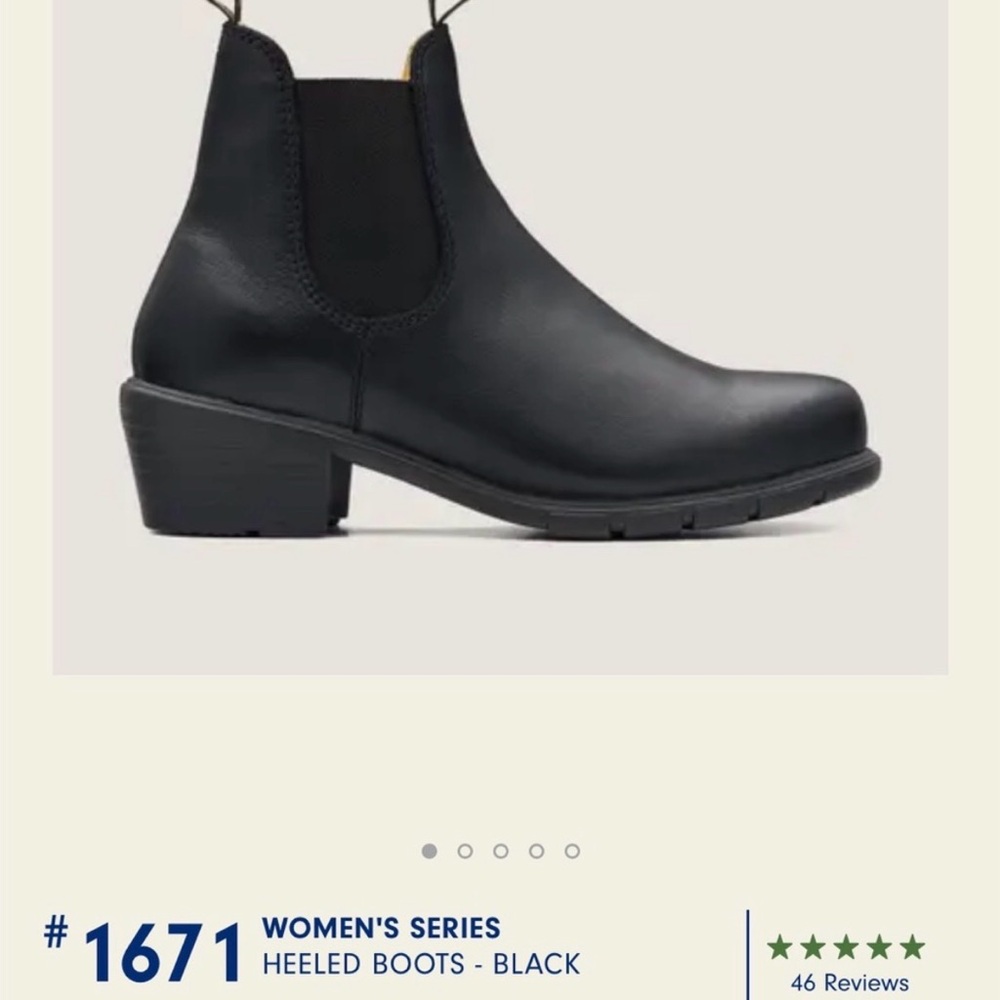 Blundstone Black Leather Heeled Chelsea Ankle Boots